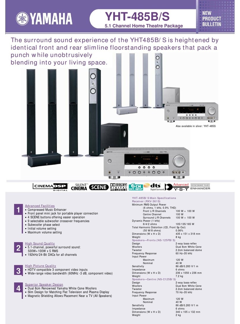 Yamaha YHT-485B/S User manual