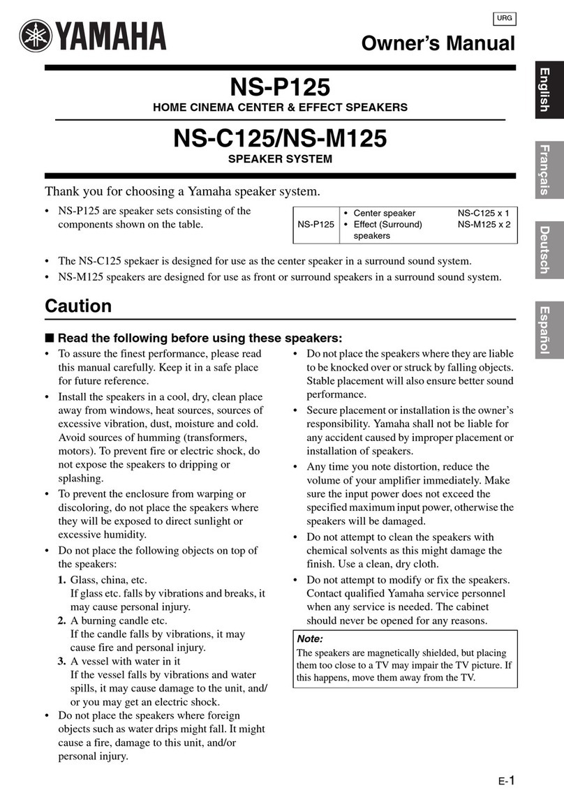 Yamaha NS-C125 - Bass-Reflex Center Channel Speaker User manual