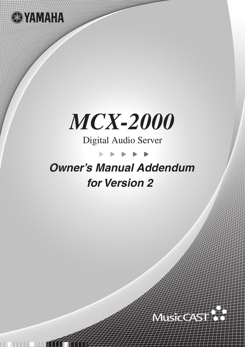 Yamaha MCX-2000 - MusicCAST Digital Audio Server Owner's manual addendum