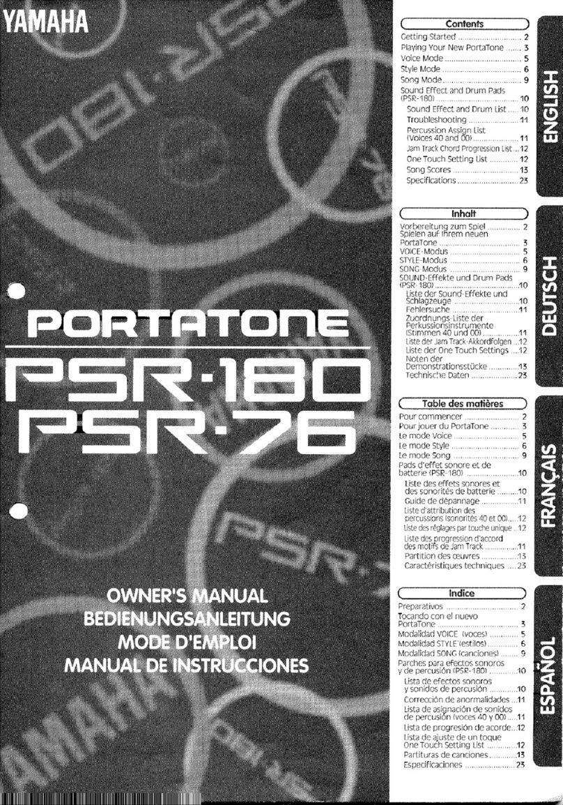 Yamaha PortaTone PSR-75 Quick start guide Yamaha PortaTone PSR-75 Quick start guide