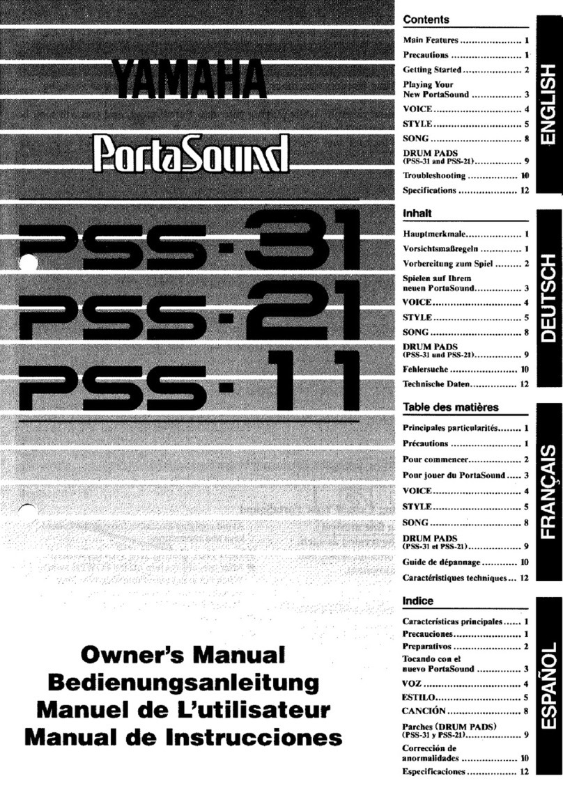 Yamaha PortaSound PSS-11 Bedienungsanleitung