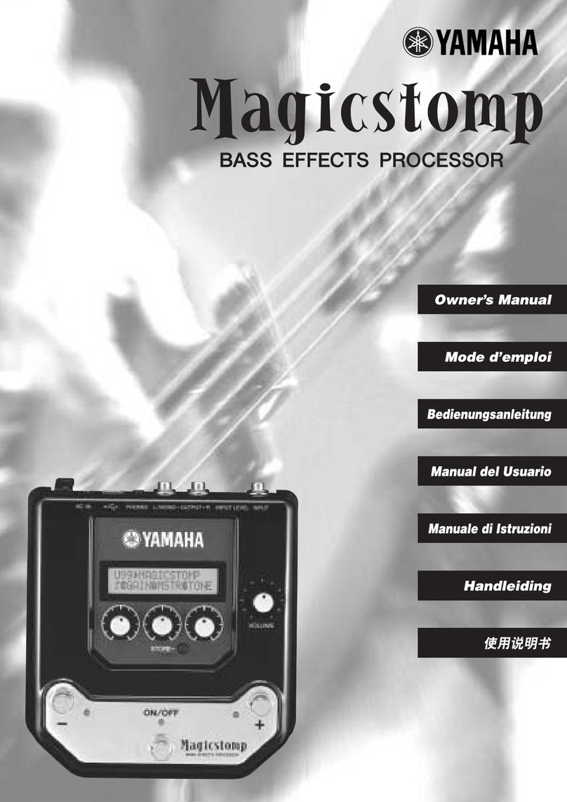 Yamaha Magicstomp Effects owner's manual