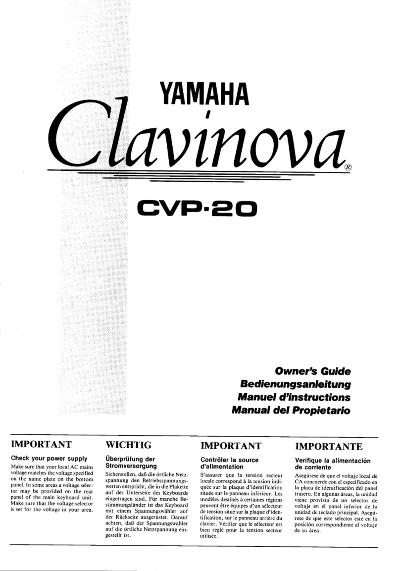 Yamaha Clavinova CVP-20 User manual Yamaha Clavinova CVP-20 User manual
