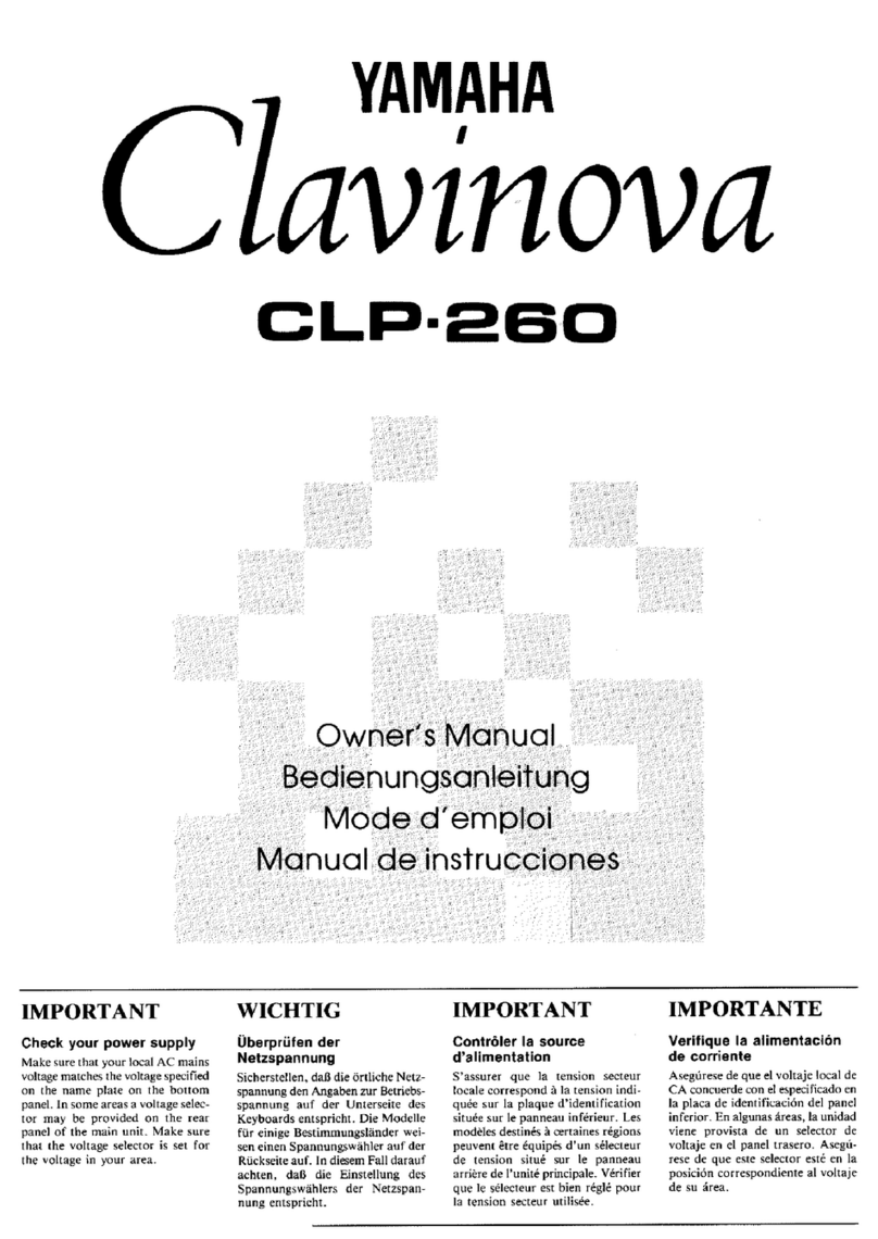 Yamaha Clavinova CLP-260 owner's manual