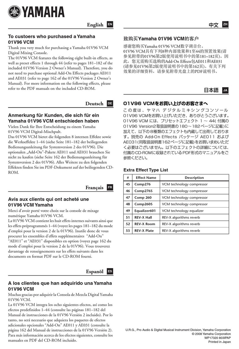 Yamaha 01V96 VCM User manual
