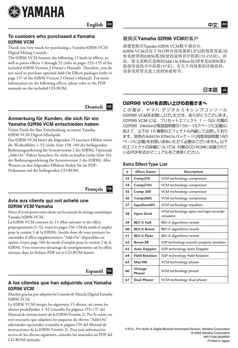 Yamaha 02R96 VCM specification
