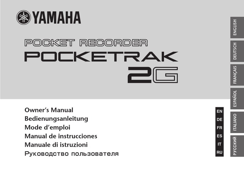 Yamaha POCKETRAK 2G - 2 GB Digital Player owner's manual