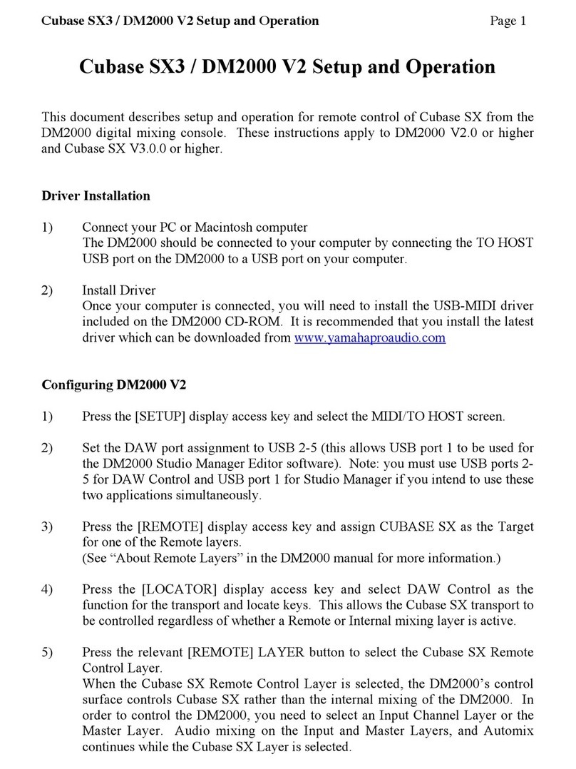 Yamaha Studio Manager V2 DM2000 Editor Setup guide