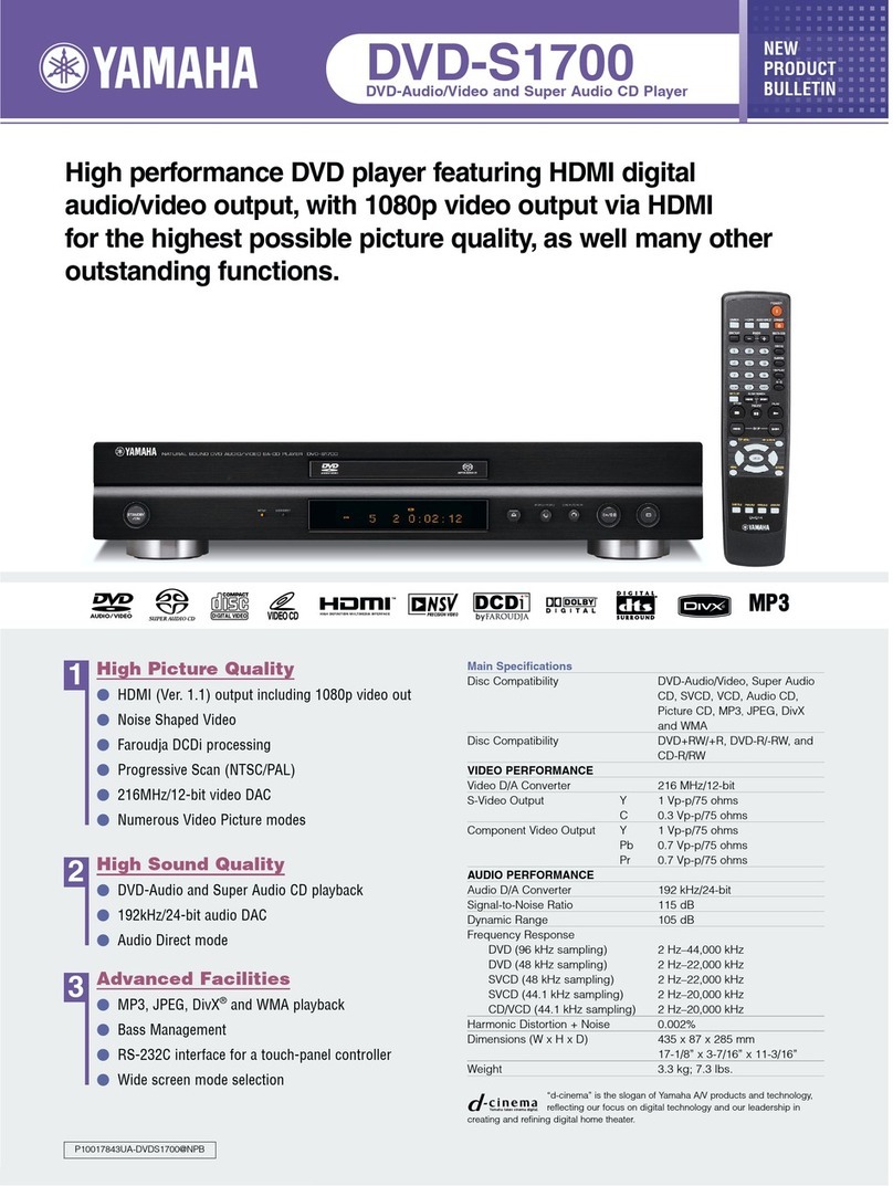Yamaha DVD-S1700 Product bulletin