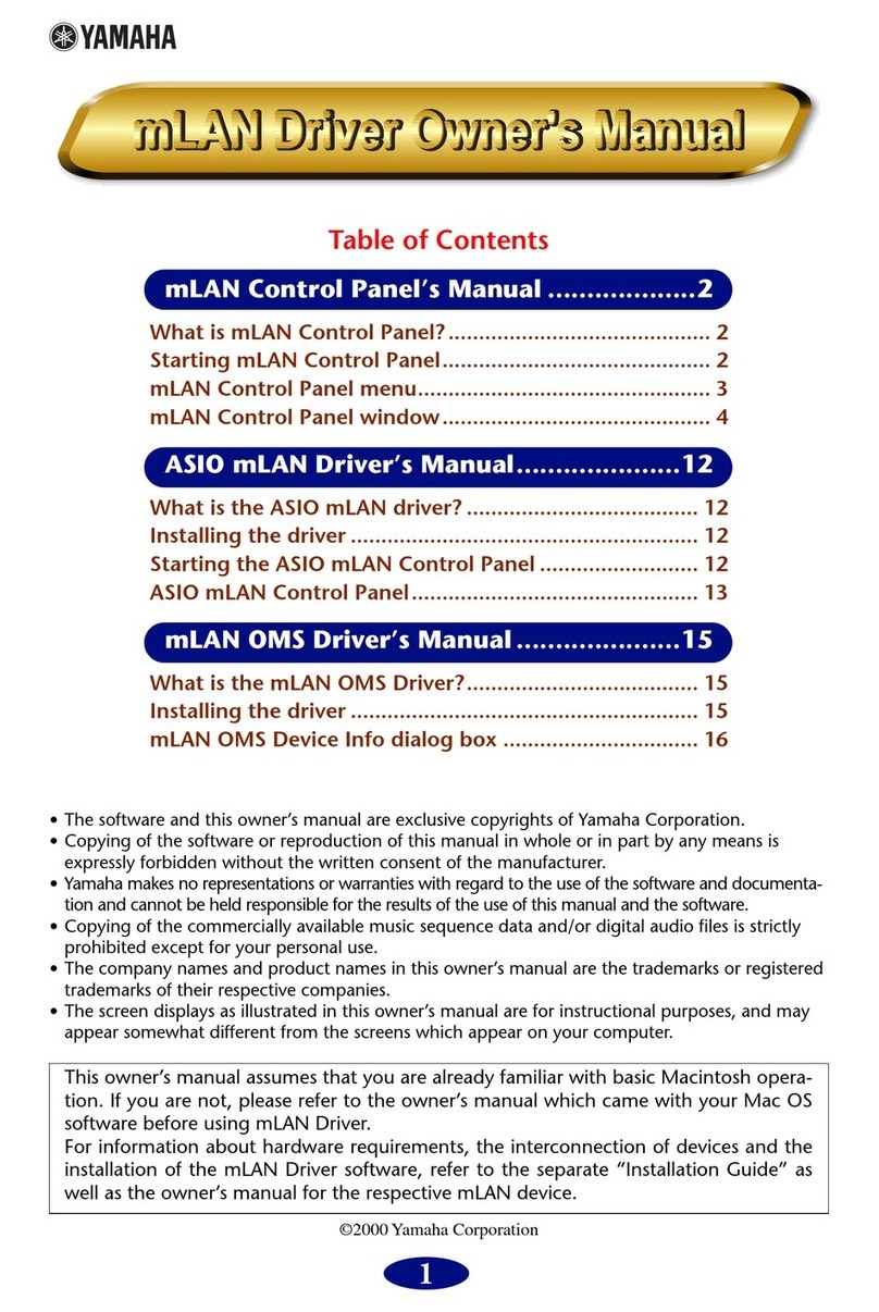 Yamaha mLAN mLAN Driver User manual