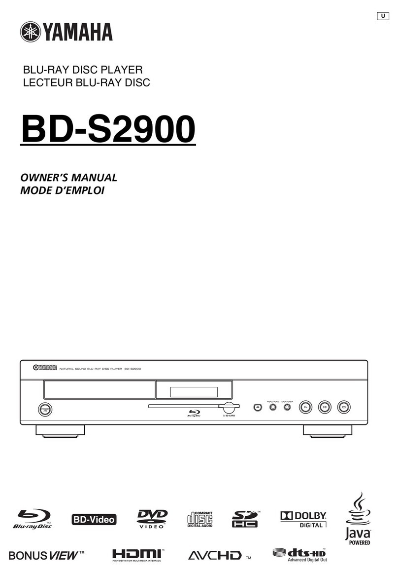 Yamaha BD-S2900 - Blu-Ray Disc Player User manual