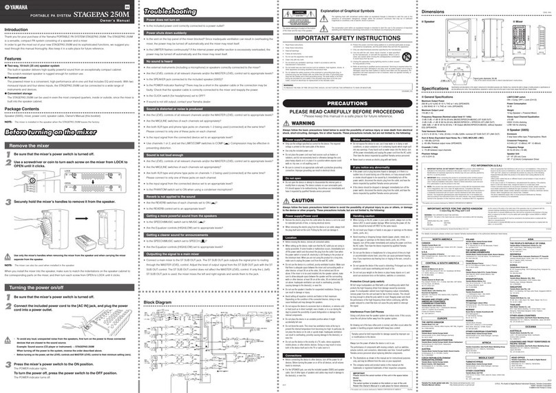 Yamaha STAGEPAS 150M User manual