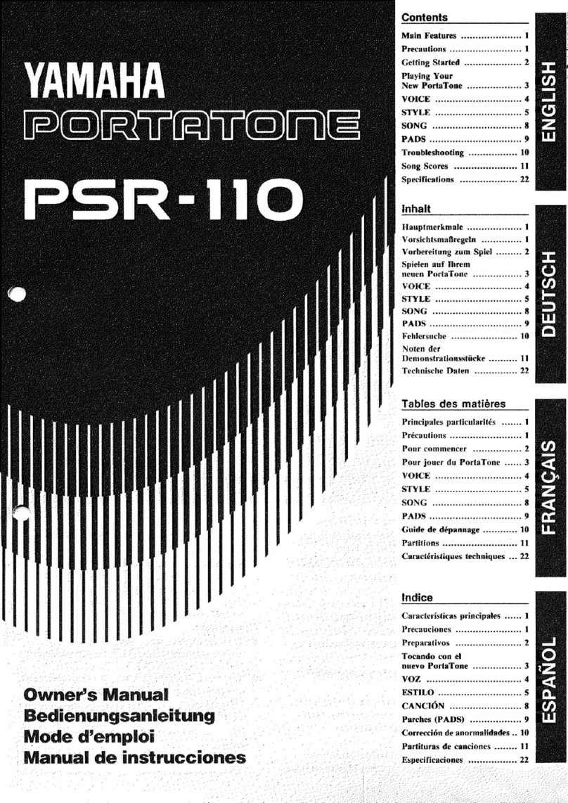 Yamaha PortaTone PSR-110 Manual del instrucción