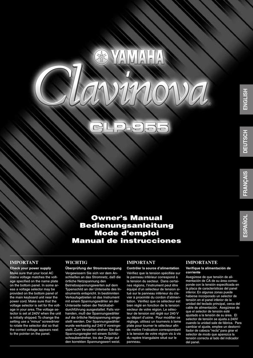 Yamaha Clavinova CLP-955 Mode d'emploi