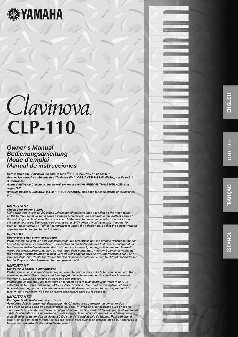 Yamaha Clavinova CLP-110 Quick start guide