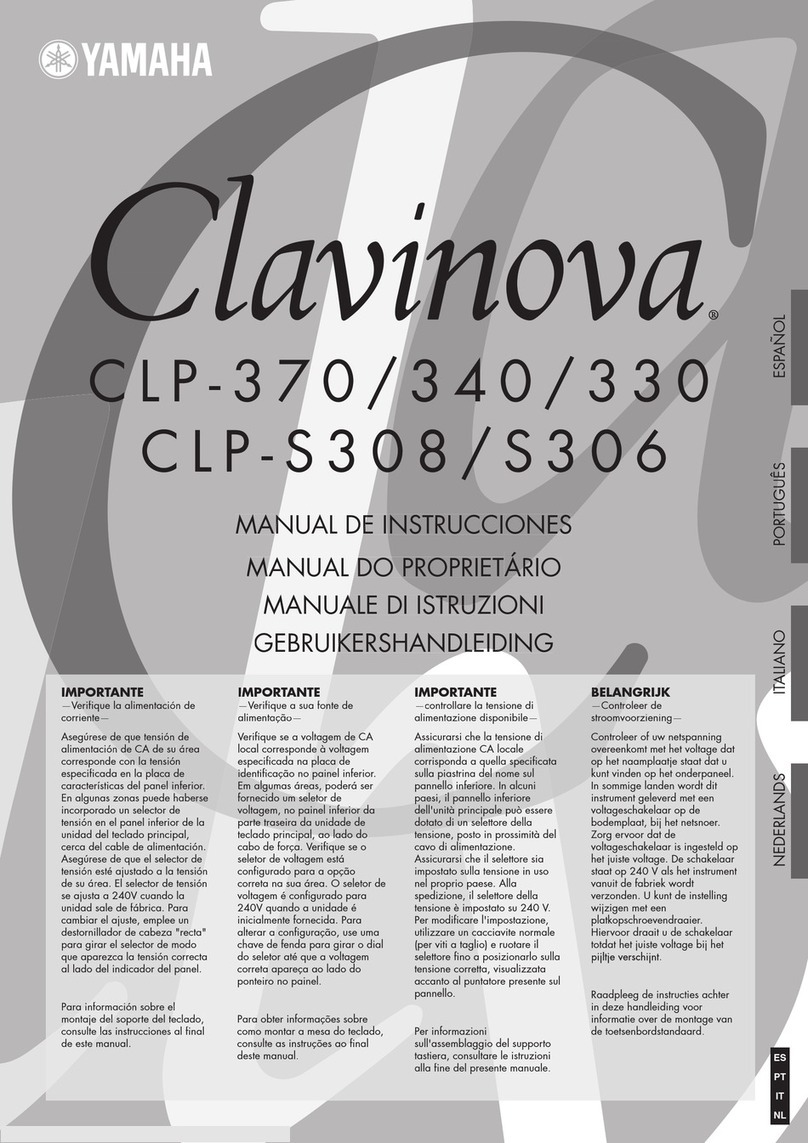 Yamaha Clavinova CLP-307 Setup guide Yamaha Clavinova CLP-307 Setup guide
