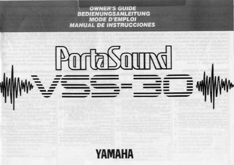 Yamaha PortaSound VSS-30 owner's guide