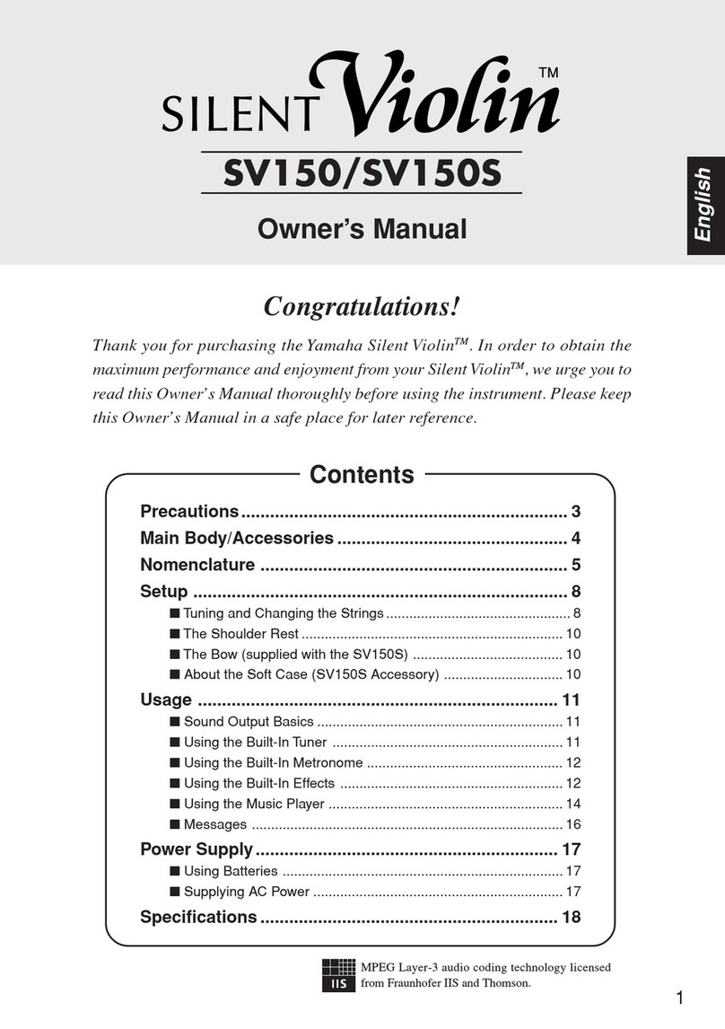 Yamaha Silent Violin SV150 User manual