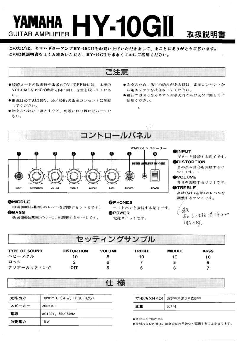 Yamaha HY-10GII owner's manual