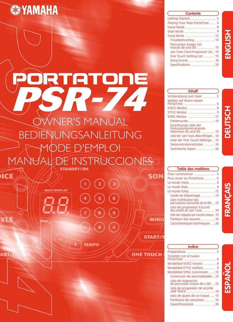 Yamaha Portatone PSR-74 Setup guide Yamaha Portatone PSR-74 Setup guide