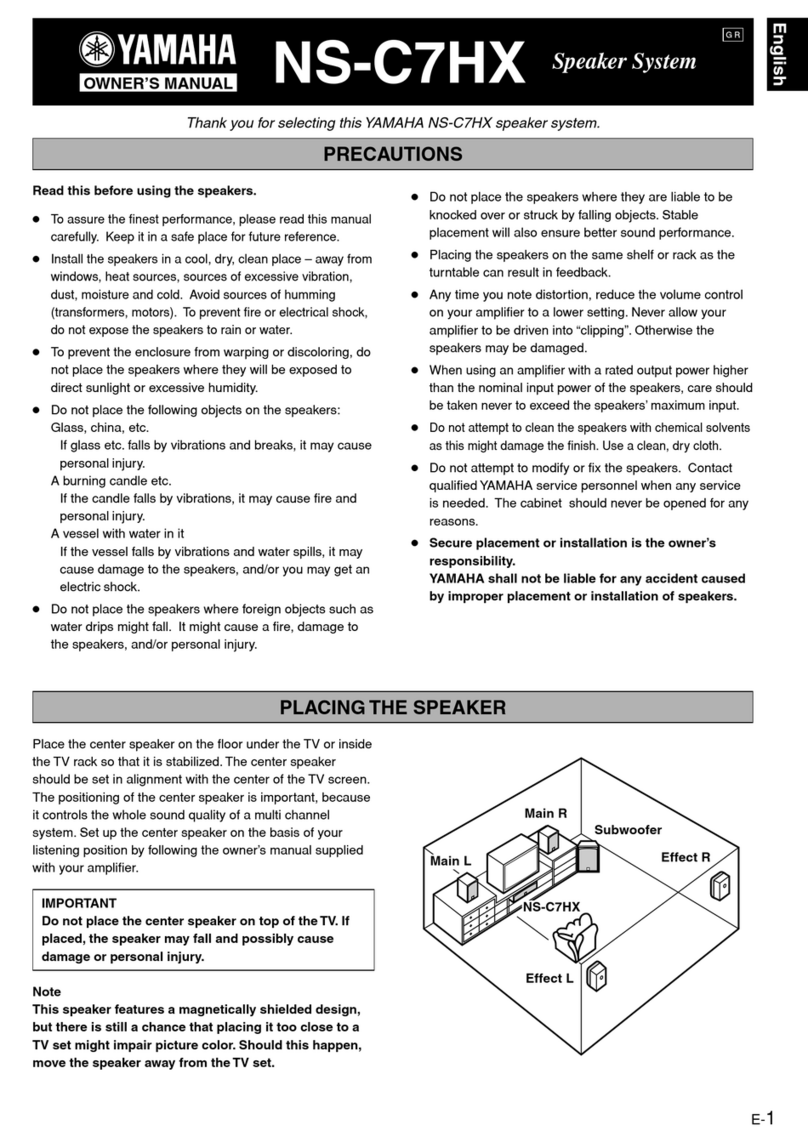 Yamaha NS-C7HX User manual