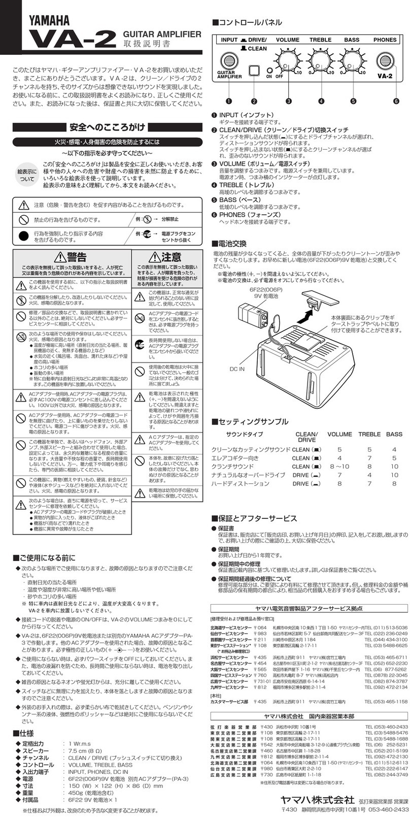 Yamaha VA-2 owner's manual