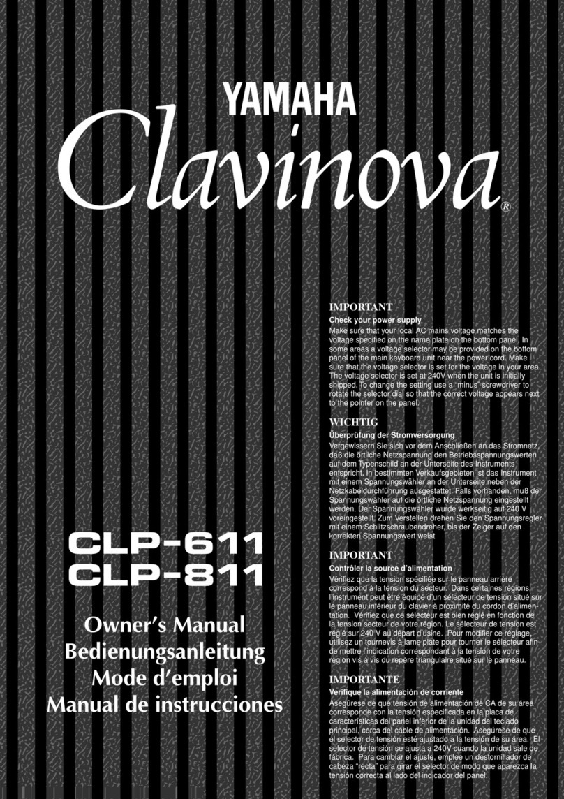 Yamaha Clavinova CLP-611 owner's manual