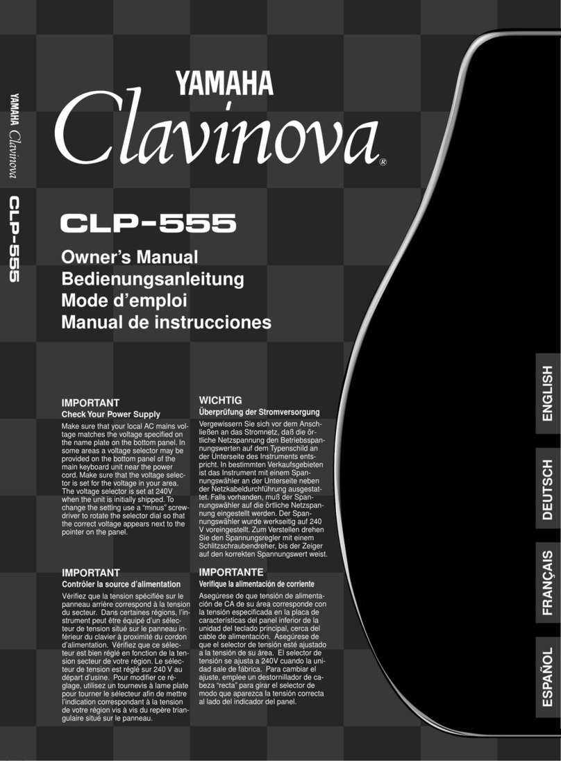 Yamaha Clavinova CLP-555 owner's manual