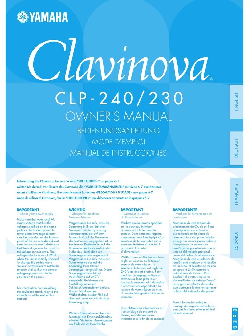 Yamaha Clavinova CLP-230 owner's manual
