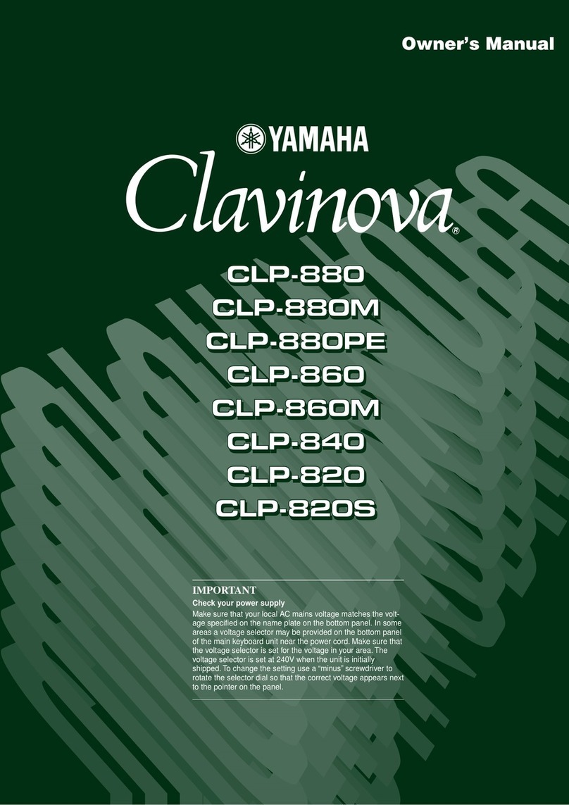 Yamaha Clavinova CLP-820 owner's manual