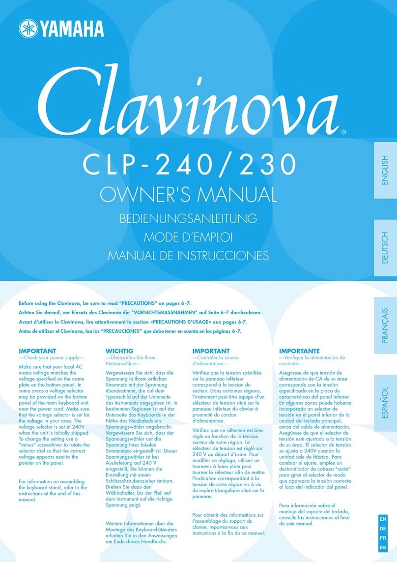 Yamaha Clavinova CLP-230 Setup guide