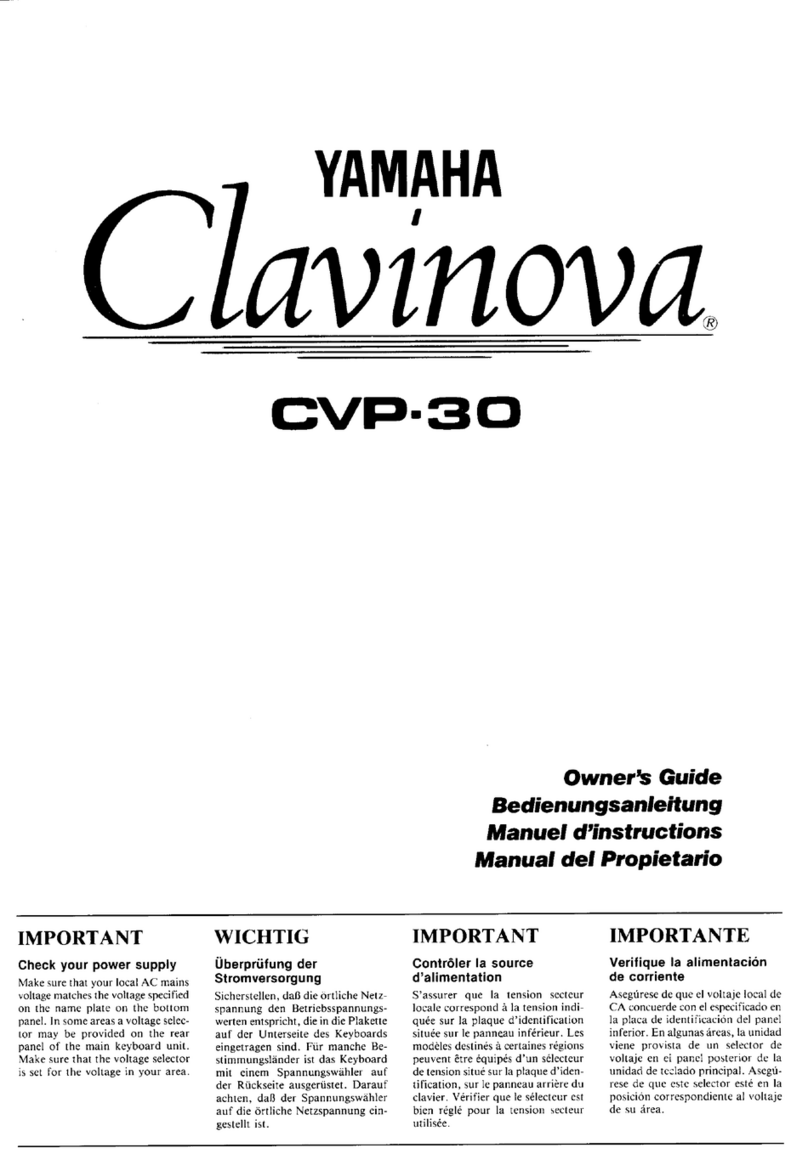 Yamaha Clavinova CVP-30 owner's guide