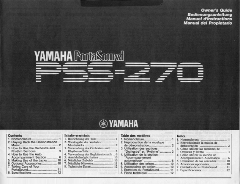 Yamaha PortaSound PSS-270 owner's guide