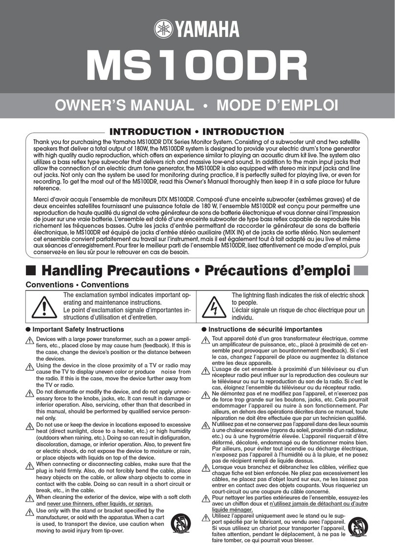 Yamaha MS 100DR User manual