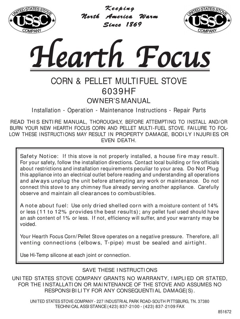 United States Stove Hearth Focus 6039HF owner's manual