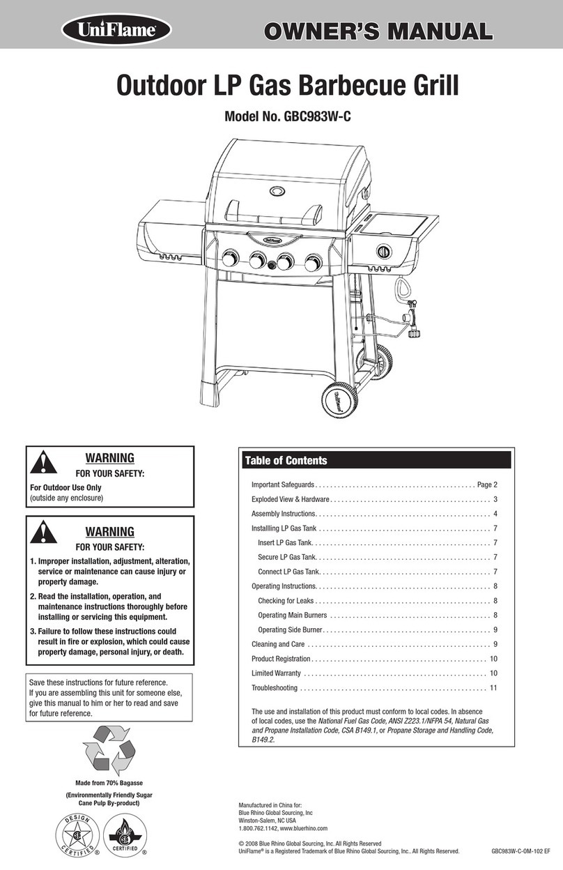 Uniflame GBC983W-C owner's manual