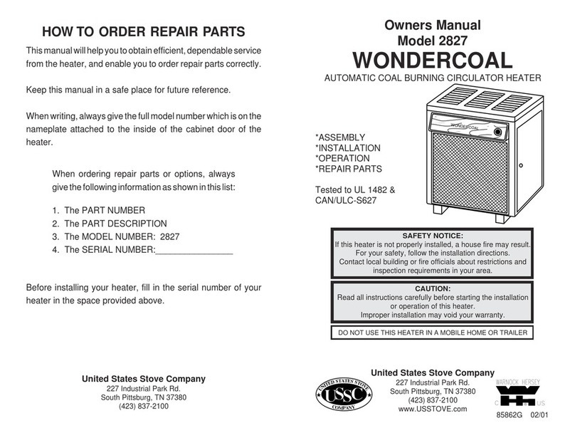 USSC Wondercoal 2827 owner's manual