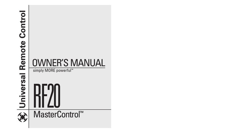 Universal Remote Control MASTERCONTROL RF20 User manual