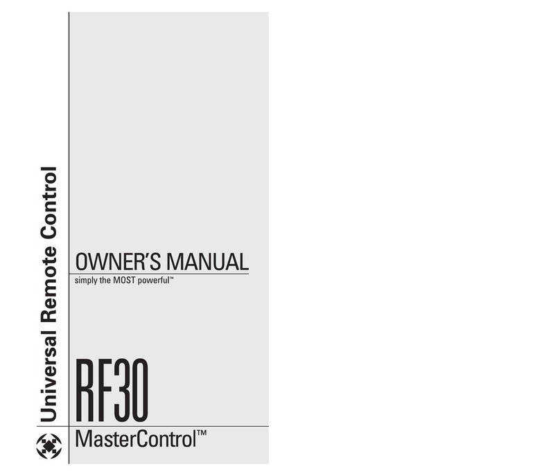 Universal Remote Control RF30 MASTERCONTROL owner's manual