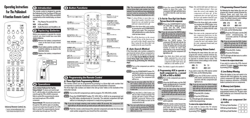Universal Remote Control OCE-0040A User manual