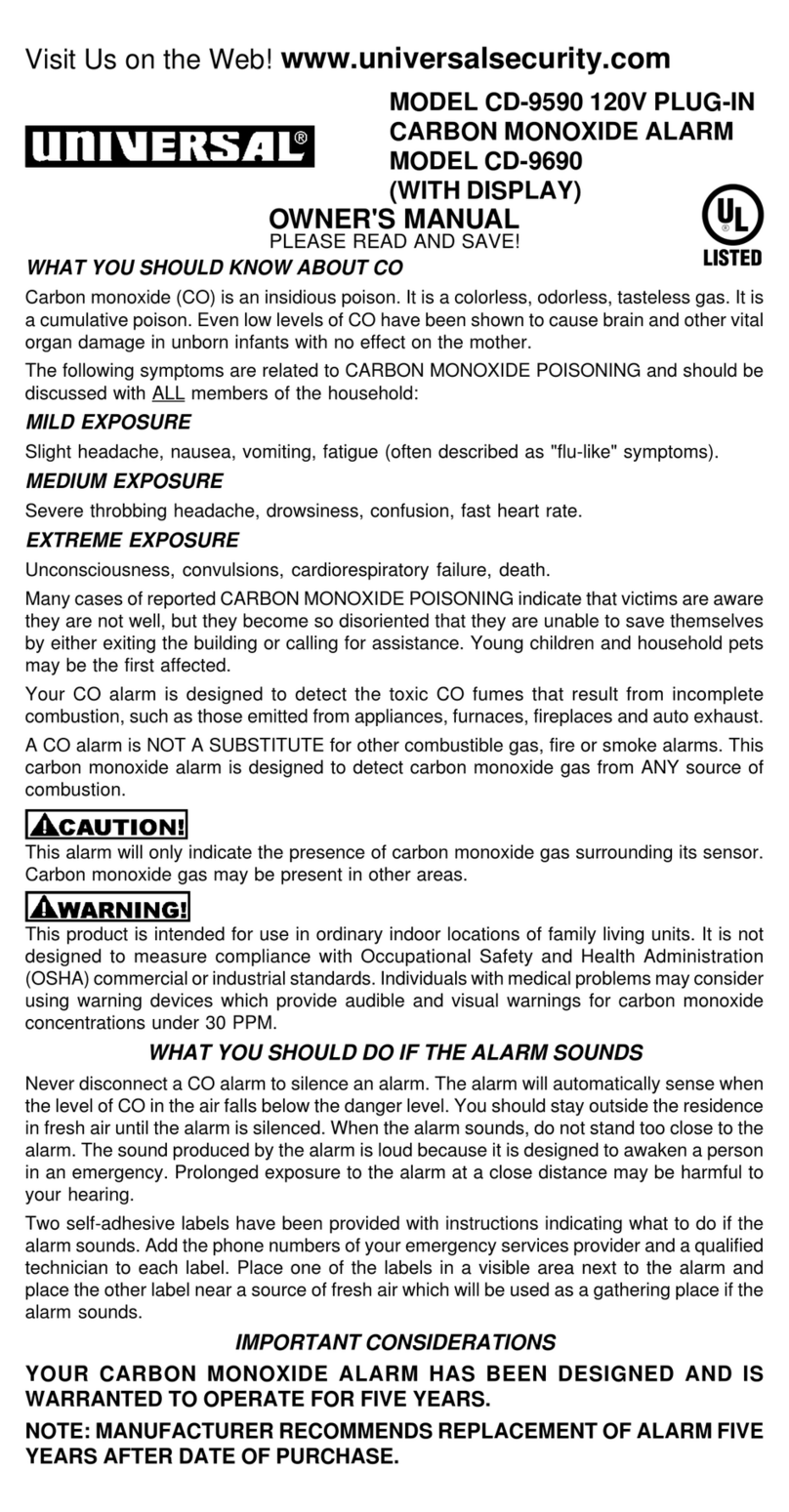 Universal Security Instruments CD-9590 owner's manual Universal Security Instruments CD-9590 owner's manual