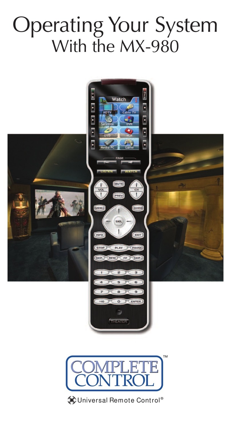 Universal Remote Control MX-980 owner's manual