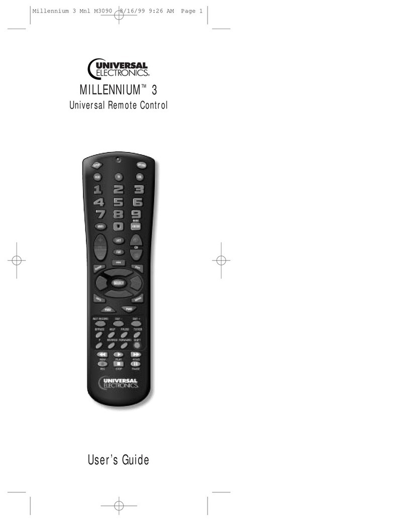Universal Electronics MILLENNIUMTM 3 User manual