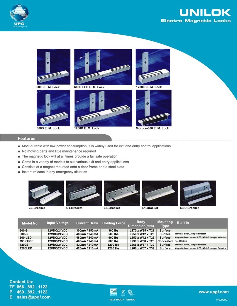 Universal Power Group Electric Magnetic Locks Unilok User manual