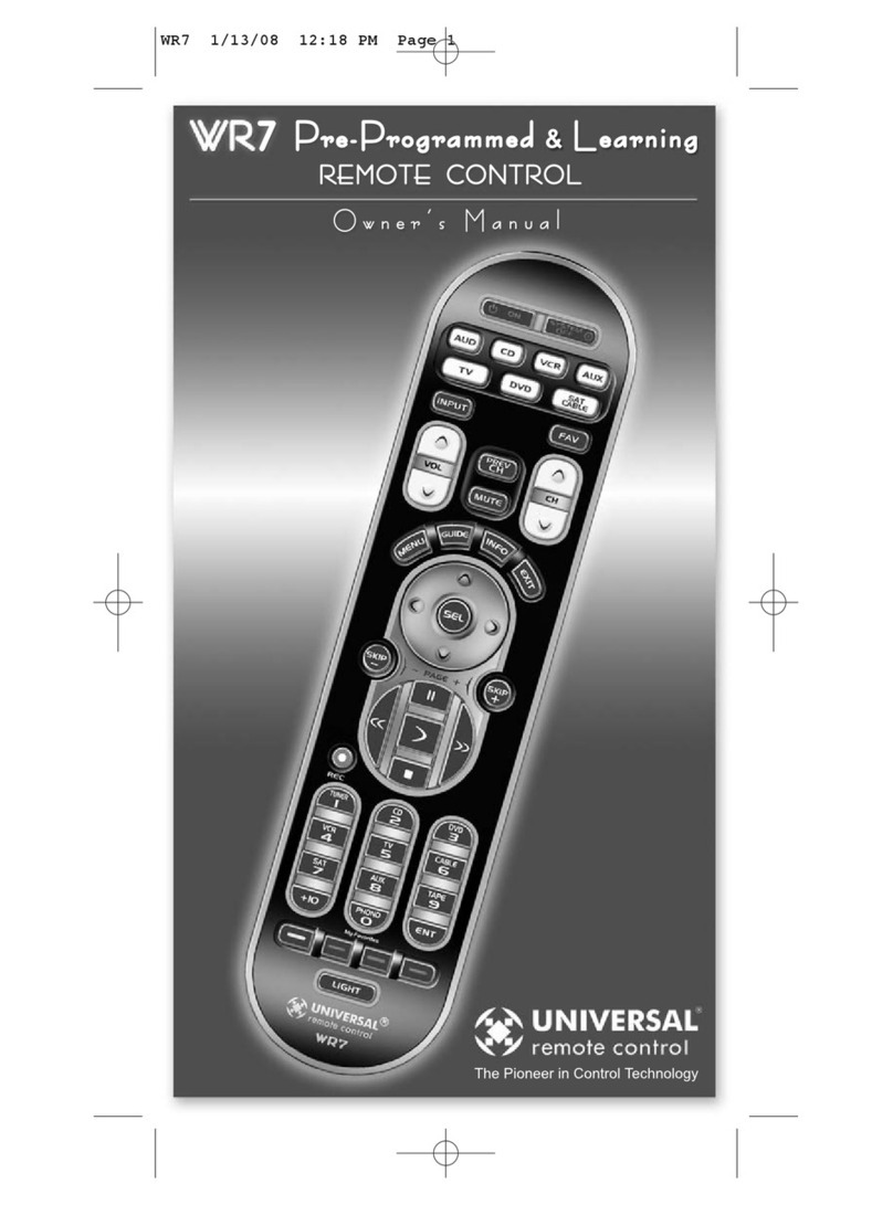 Universal WR7 owner's manual