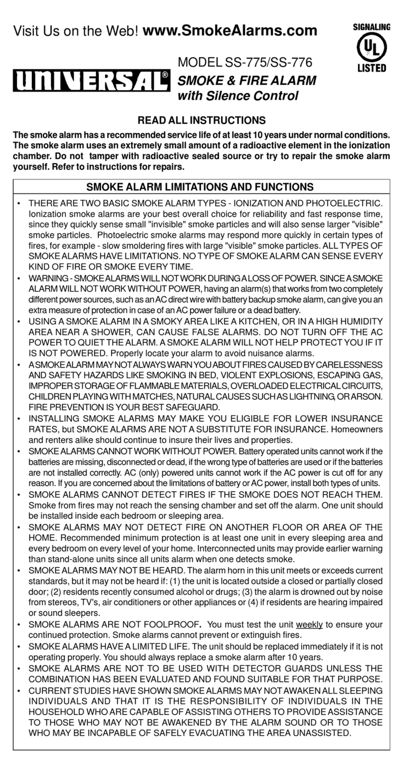 Universal SS-775 instructions