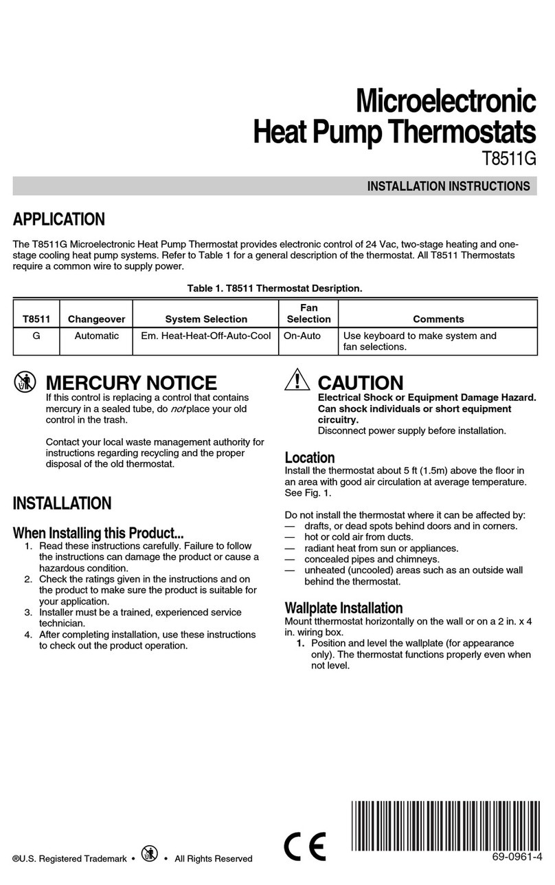 Honeywell DELUXEHEATPUMP T8511G User manual