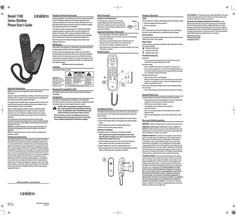 Uniden 1100 user guide