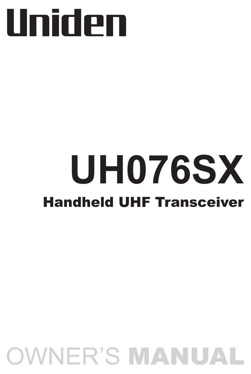 Uniden Handheld UHF Transceiver UH076SX owner's manual