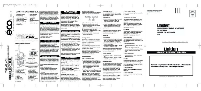 Uniden GMR855-2 User manual